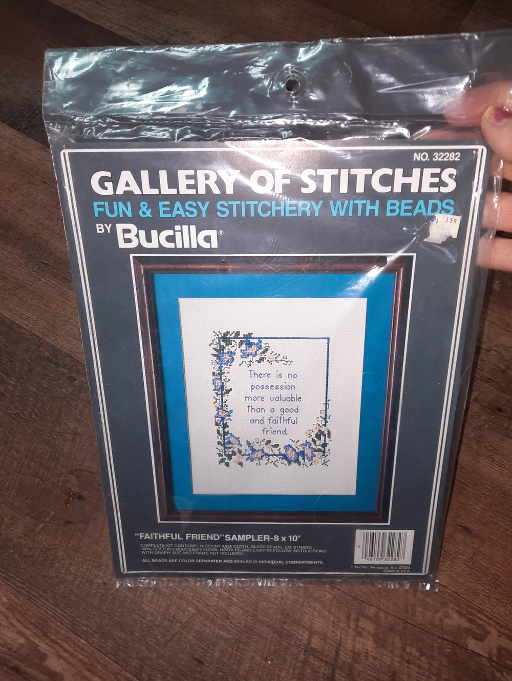 Bucilla Gallery of Stitches "Faithful Friend" Cross Stitch Kit - Blue Accents
